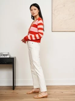 LLC21594_POPPY/FROSTING/GUM/CORAL Block Stripe Cardigan