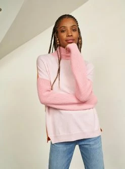 LLC21592 _LIGHT PINK/PEACH/ LIGHT PEACH/ ORANGE Knitwear Block Turtleneck 14 LLC21592 _LIGHT PINK/PEACH/ LIGHT PEACH/ ORANGE Knitwear Block Turtleneck