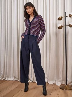 LLC21480_CAMEL/YK/BLUE/NAVY Bonbon Cardigan