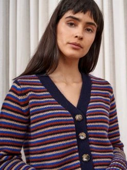 LLC21480_CAMEL/YK/BLUE/NAVY Bonbon Cardigan