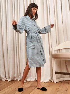 LLC17016_BLUE Bonne Journée Robe Sleepwear