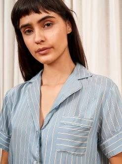 LLC12039/LLC14072_BLUE Bonne Journée Shorty Pajamas