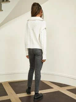 LLC21517_CREAM Knitwear Cable Bastien Sweater