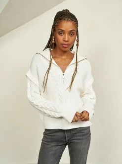 LLC21517_CREAM Knitwear Cable Bastien Sweater