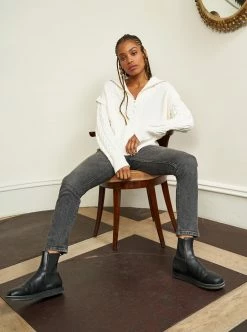 LLC21517_CREAM Knitwear Cable Bastien Sweater