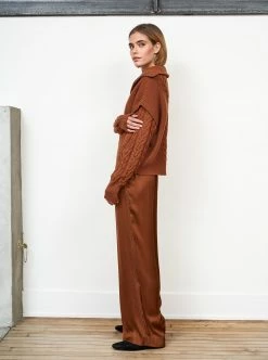 LLC21517_RUST Cable Bastien Sweater Knitwear