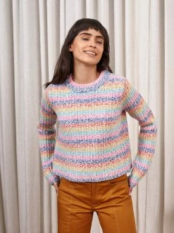 LLC21539_CREAM/POPPY/OCHER/TURQUOISE/PINK/ROYAL BLUE Knitwear Chérie Sweater