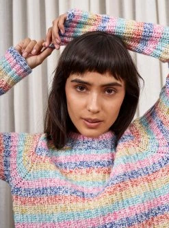 LLC21539_CREAM/POPPY/OCHER/TURQUOISE/PINK/ROYAL BLUE Knitwear Chérie Sweater