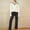 LLC21708_CREAM/NAVY Colette Sweater Knitwear