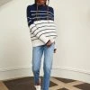 LLC21630_NAVY/CREAM Color Block Marin Sweater Knitwear 2 LLC21630_NAVY/CREAM Color Block Marin Sweater Knitwear
