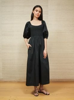 LLC13127_BLACK Daisy Dress Dresses