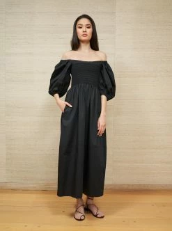 LLC13127_BLACK Daisy Dress Dresses