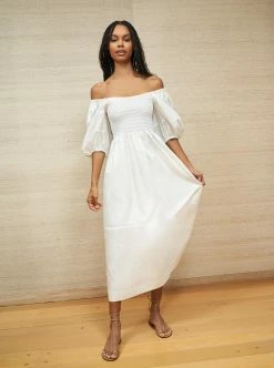 LLC13127_WHITE Daisy Dress Dresses