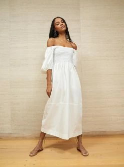 LLC13127_WHITE Daisy Dress Dresses