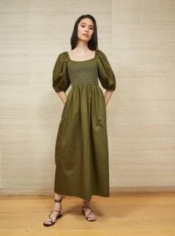LLC13127_OLIVE Daisy Dress