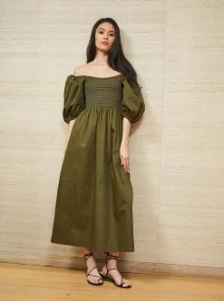 LLC13127_OLIVE Daisy Dress