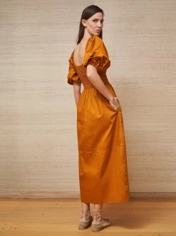 LLC13127_BURNT ORANGE Daisy Dress