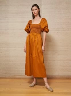 LLC13127_BURNT ORANGE Daisy Dress