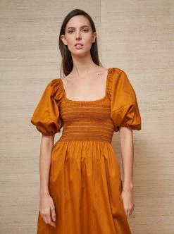 LLC13127_BURNT ORANGE Daisy Dress