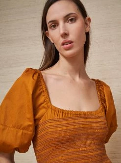 LLC13127_BURNT ORANGE Daisy Dress