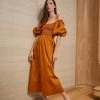 LLC13127_BURNT ORANGE Daisy Dress