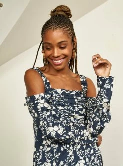 LLC13342_NAVY/CREAM Dresses Eve Dress