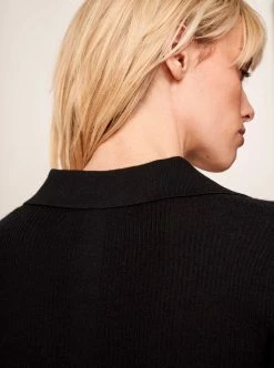 LLC21472_BLACK Fine Line Polo Sweater Knitwear 13 LLC21472_BLACK Fine Line Polo Sweater Knitwear