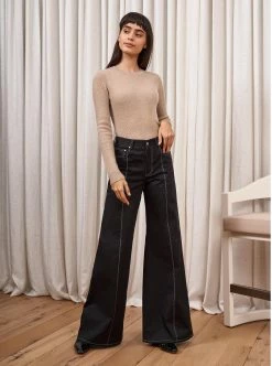 LLC21548_TAN Fine Line Sweater