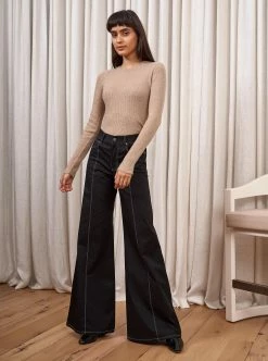 LLC21548_TAN Fine Line Sweater