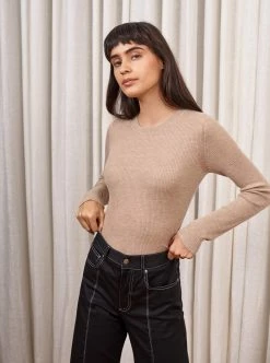 LLC21548_TAN Fine Line Sweater