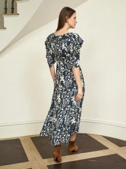 LLC13343_NAVY/CREAM Flora Dress Dresses