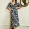 LLC13343_NAVY/CREAM Flora Dress Dresses