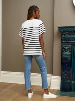 LLC21668_IVORY/NAVY STRIPES Harry Tee