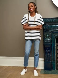 LLC21668_IVORY/NAVY STRIPES Harry Tee