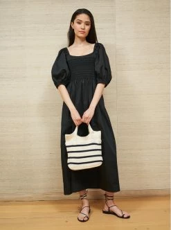 LLC37047_CREAM/NAVY Jane Bag Accessories