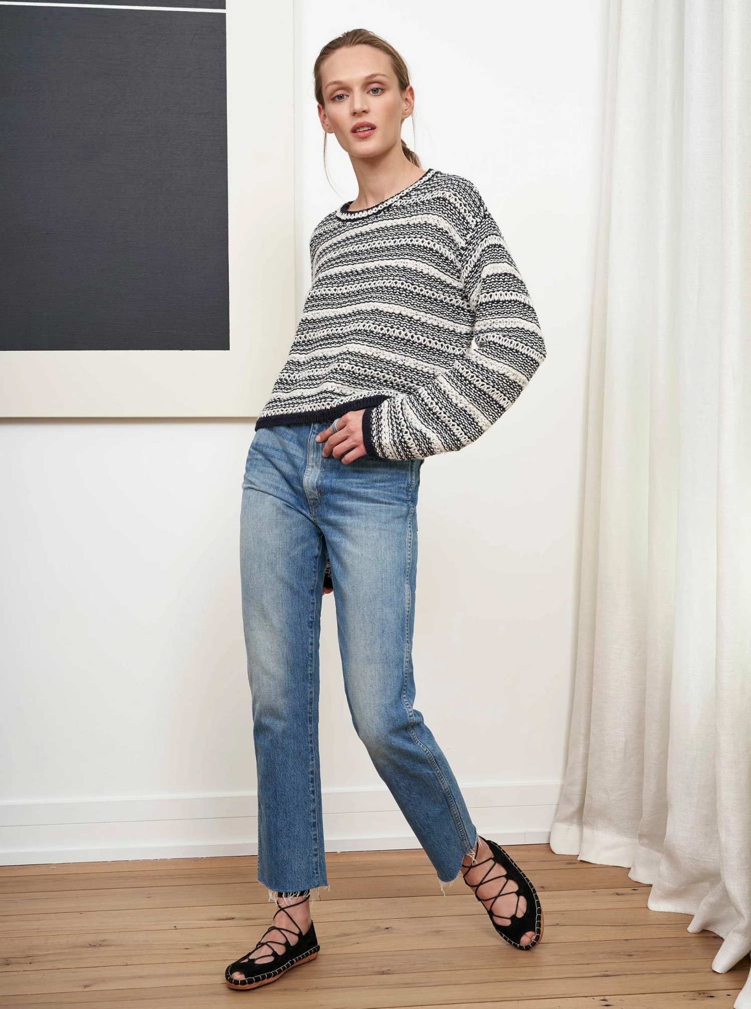 LLC21566_IVORY/NAVY Knitwear Jeanne Sweater 5 LLC21566_IVORY/NAVY Knitwear Jeanne Sweater