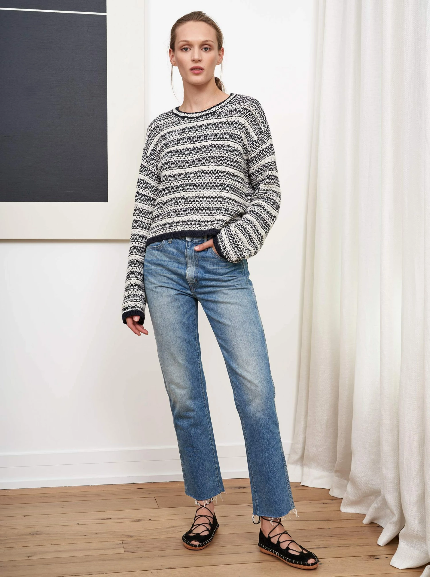 LLC21566_IVORY/NAVY Knitwear Jeanne Sweater 4 LLC21566_IVORY/NAVY Knitwear Jeanne Sweater