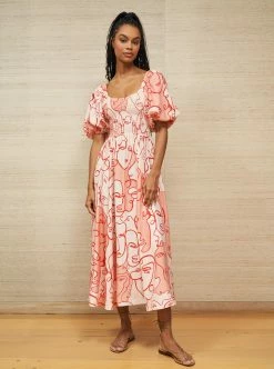 LLC13424_PALE PINK/POPPY/SALMON Lola Dress