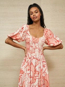 LLC13424_PALE PINK/POPPY/SALMON Lola Dress