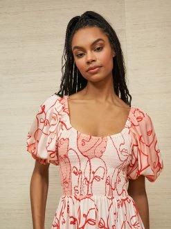 LLC13424_PALE PINK/POPPY/SALMON Lola Dress