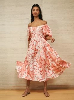 LLC13424_PALE PINK/POPPY/SALMON Lola Dress