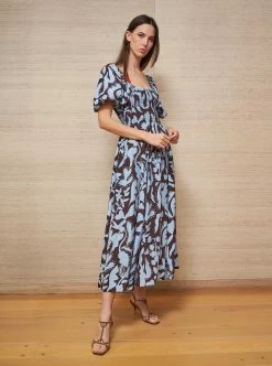 LLC13383_CHOCOLATE/PALE BLUE Dresses Lolita Dress