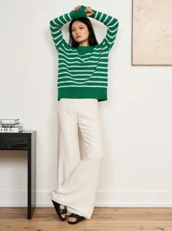 LLC21490_KELLY GREEN/LT. BLUE Monogram Marin Sweater