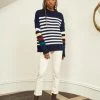 LLC21224_NAVY/CREAM/HUNTER/BURGUNDY/YELLOW Monogram Marin Sweater