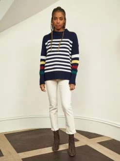 LLC21224_NAVY/CREAM/HUNTER/BURGUNDY/YELLOW Monogram Marin Sweater