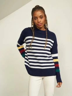LLC21224_NAVY/CREAM/HUNTER/BURGUNDY/YELLOW Monogram Marin Sweater
