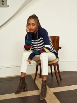 LLC21224_NAVY/CREAM/HUNTER/BURGUNDY/YELLOW Monogram Marin Sweater