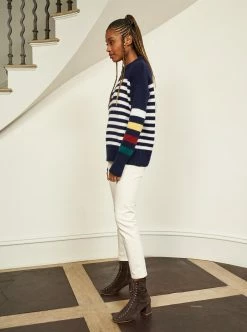 LLC21224_NAVY/CREAM/HUNTER/BURGUNDY/YELLOW Monogram Marin Sweater