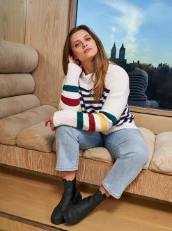 LLC21224_CREAM/NAVY/RAINBOW Marin Sweater Monogram