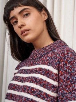 LLC21535_NAVY/ LIGHT BLUE/ POPPY/ CREAM Monogram Marin Sweater